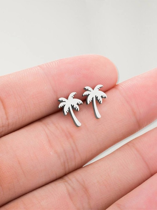 Earrings Silver Palm