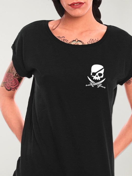 Camiseta de Mujer Negra Pirate Life