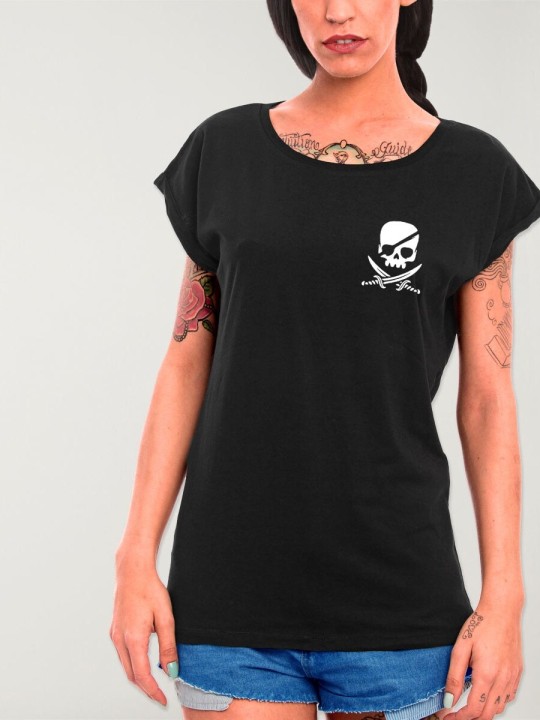 Camiseta de Mujer Negra Pirate Life
