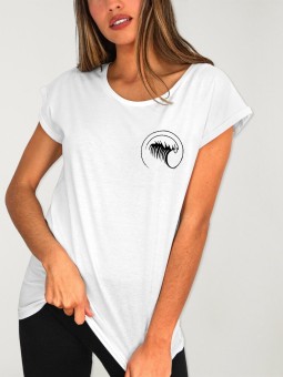 Women T-shirt White Wave Logo
