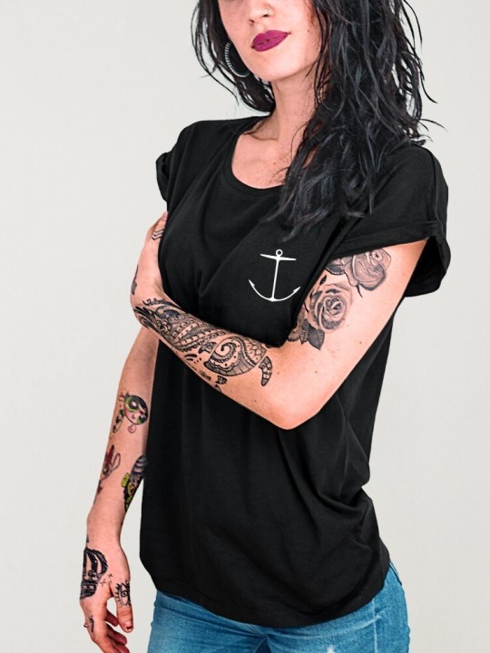 Camiseta de Mujer Negra Pipe Spot