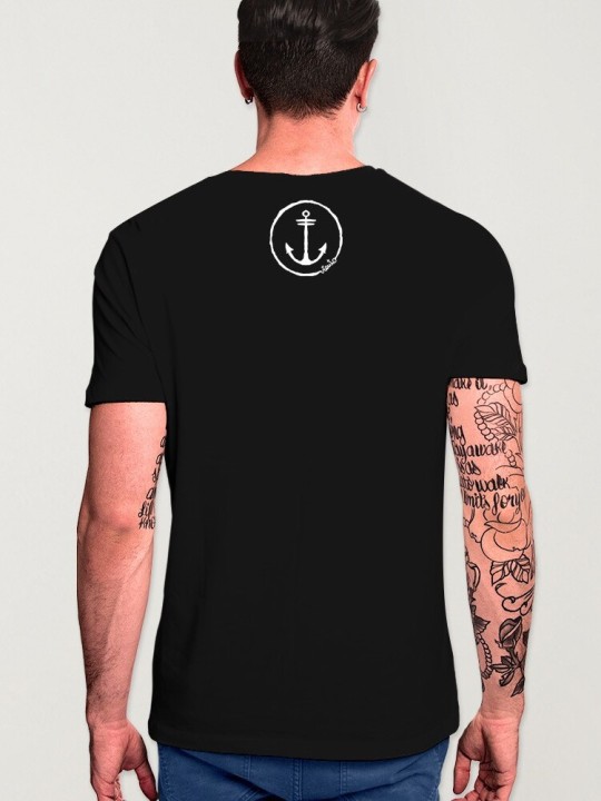 T-shirt Herren Schwarz Minimal Anchor