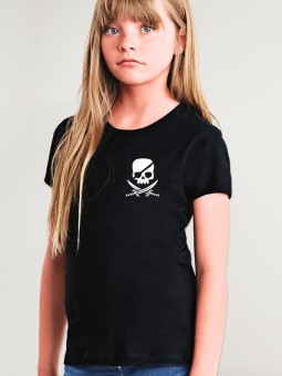 Girl T-shirt Black Pirate Life