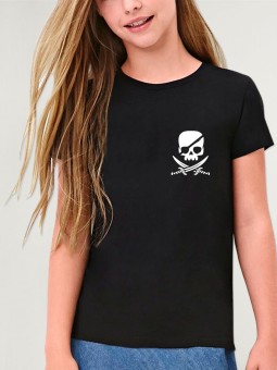 Girl T-shirt Black Pirate Life