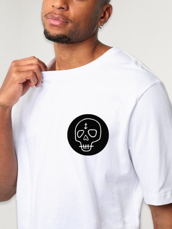Camiseta de Hombre Blanca Wanderer Skull