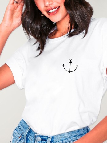 T-shirt Damen Weiß Beach House