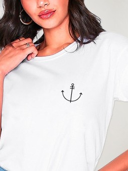 Women T-shirt White Beach House