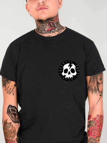 Camiseta de Hombre Negra Thunder Skull