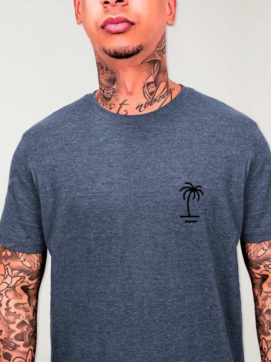 Maglietta Uomo Blu Minimal Palm