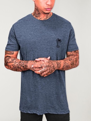 Maglietta Uomo Blu Minimal Palm