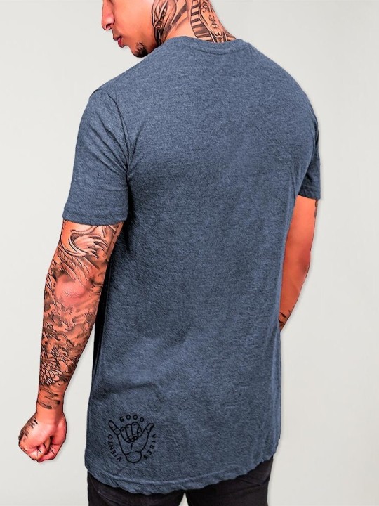 Maglietta Uomo Blu Minimal Palm