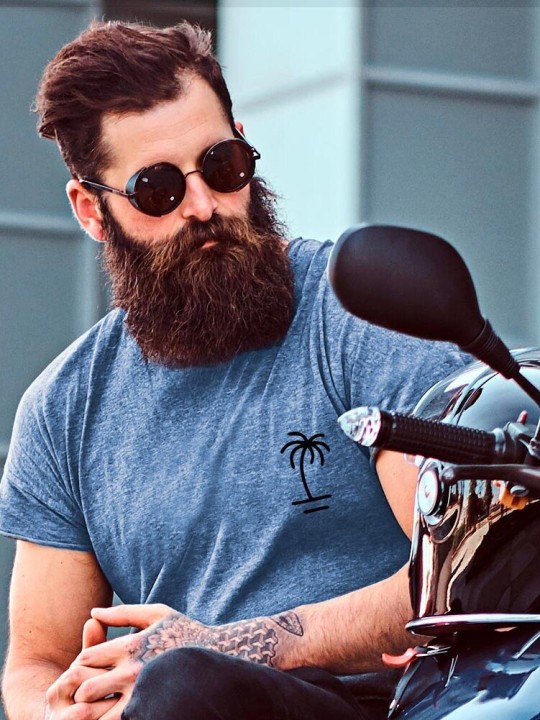 Maglietta Uomo Blu Minimal Palm