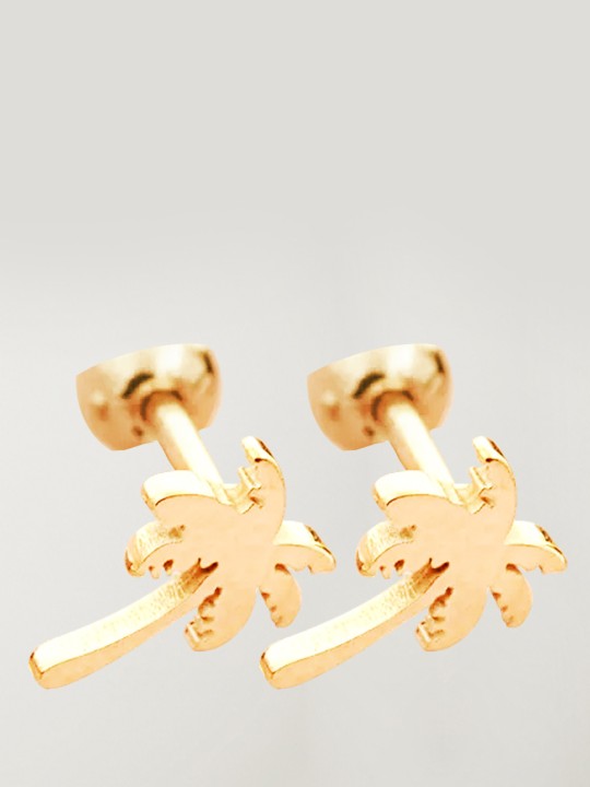 Earrings in gold Golden Palm