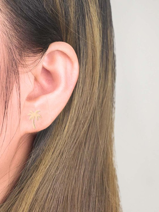 Earrings in gold Golden Palm