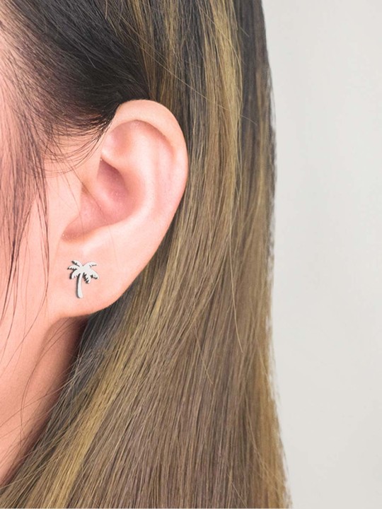 Earrings Silver Palm