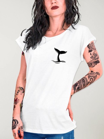 T-shirt Femme Blanc Whale