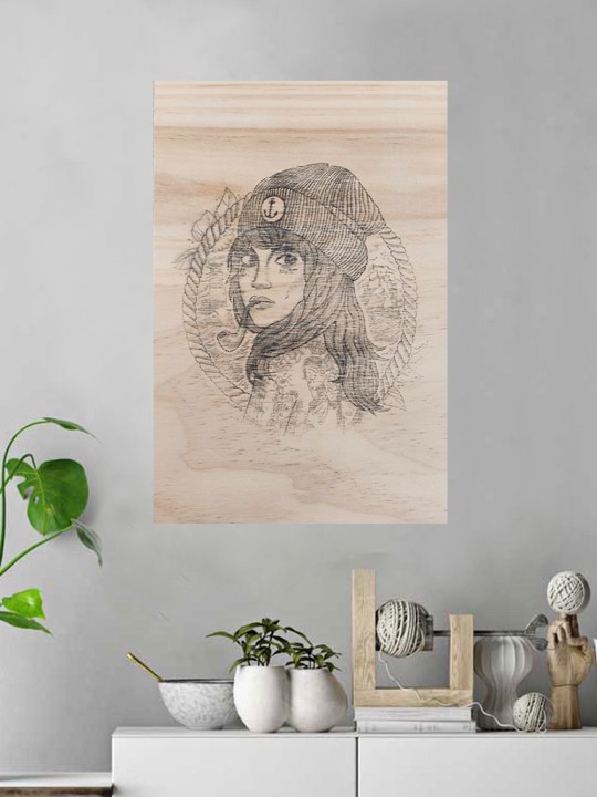 Wooden Table Transfer Woman Captain