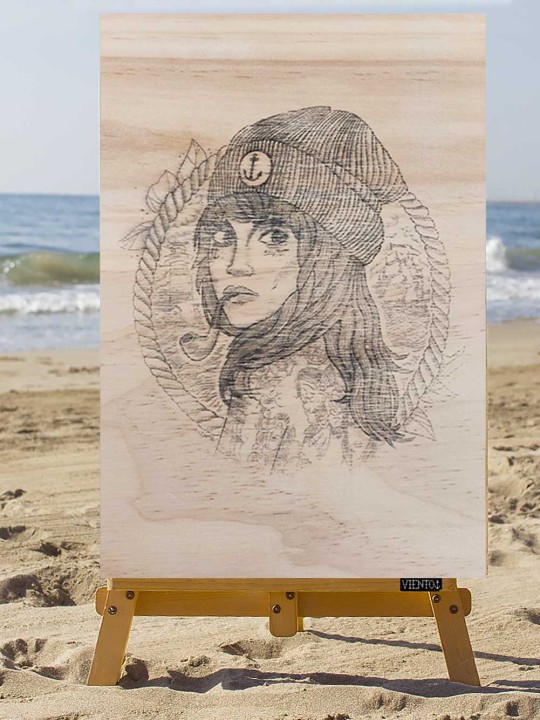 Wooden Table Transfer Woman Captain
