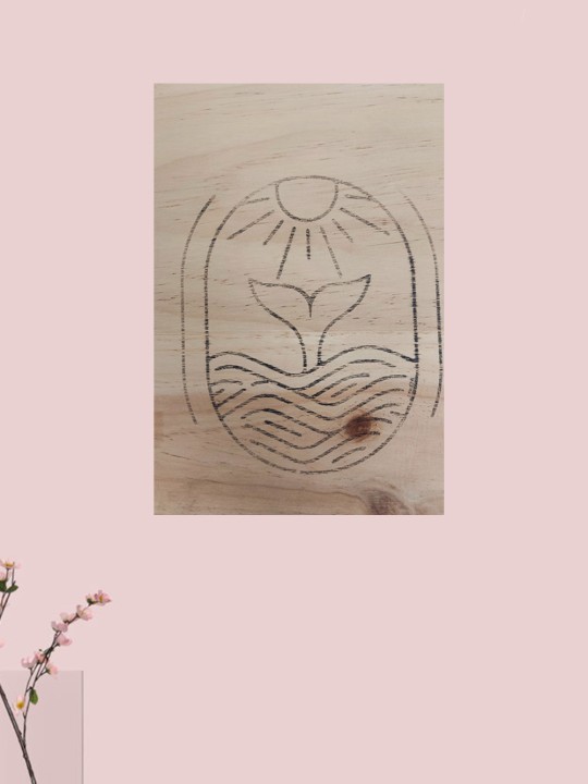 Wooden Table Transfer Sunny Whale