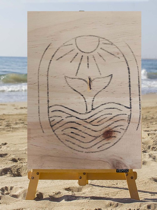 Holzbrett Transfer Sunny Whale