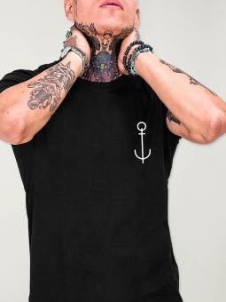 Men T-Shirt Black Artistic Anchor