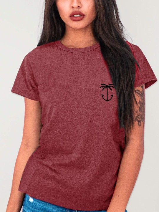 Unisex T-Shirt Burgundy Palm Anchor Tree