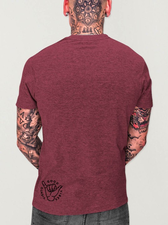 T-shirt Herren Burgunderrot Tube