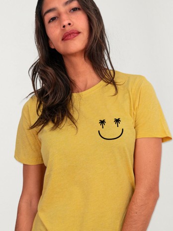 Unisex T-Shirt Mustard Smiley Palm