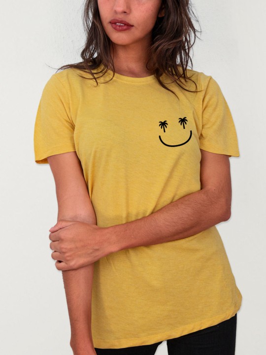 T-shirt Unisexe Moutarde Smiley Palm