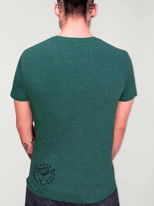 Men T-Shirt Green Black Point