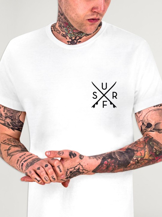 T-shirt Homme Blanc Square Surf