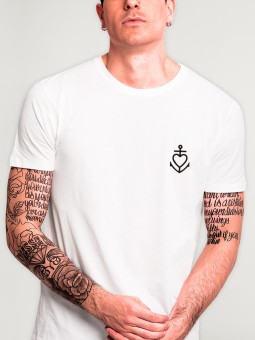 Men T-Shirt White Heart Anchor
