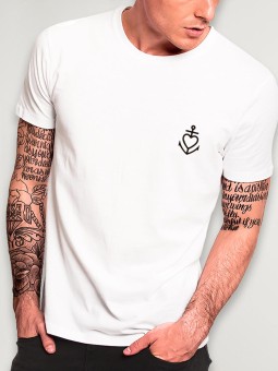Men T-Shirt White Heart Anchor