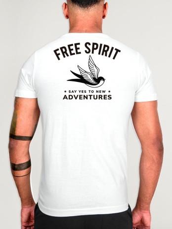 T-shirt Herren Weiß Backside Free Spirit