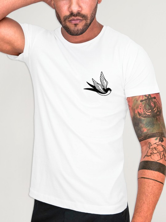 Men T-Shirt White Backside Free Spirit