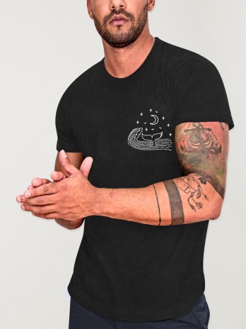 Maglietta Uomo Nera Backside Ocean Vibes