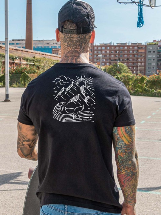 T-shirt Homme Noir Backside Ocean Vibes
