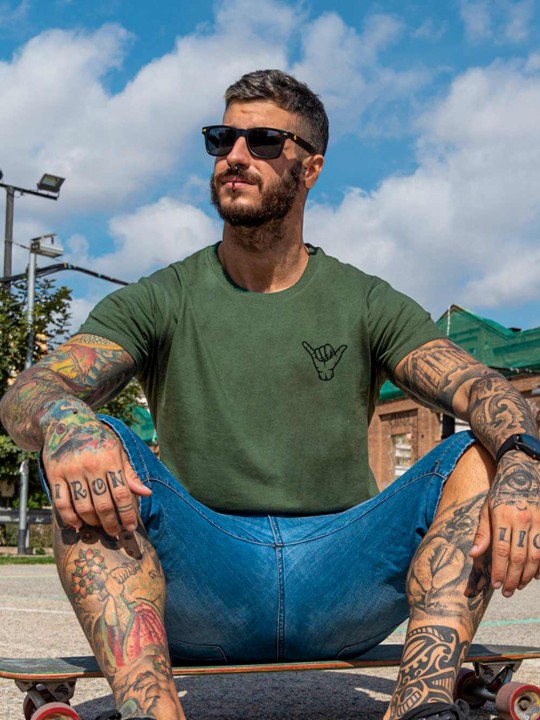 Men T-Shirt Khaki Aloha OUTLET